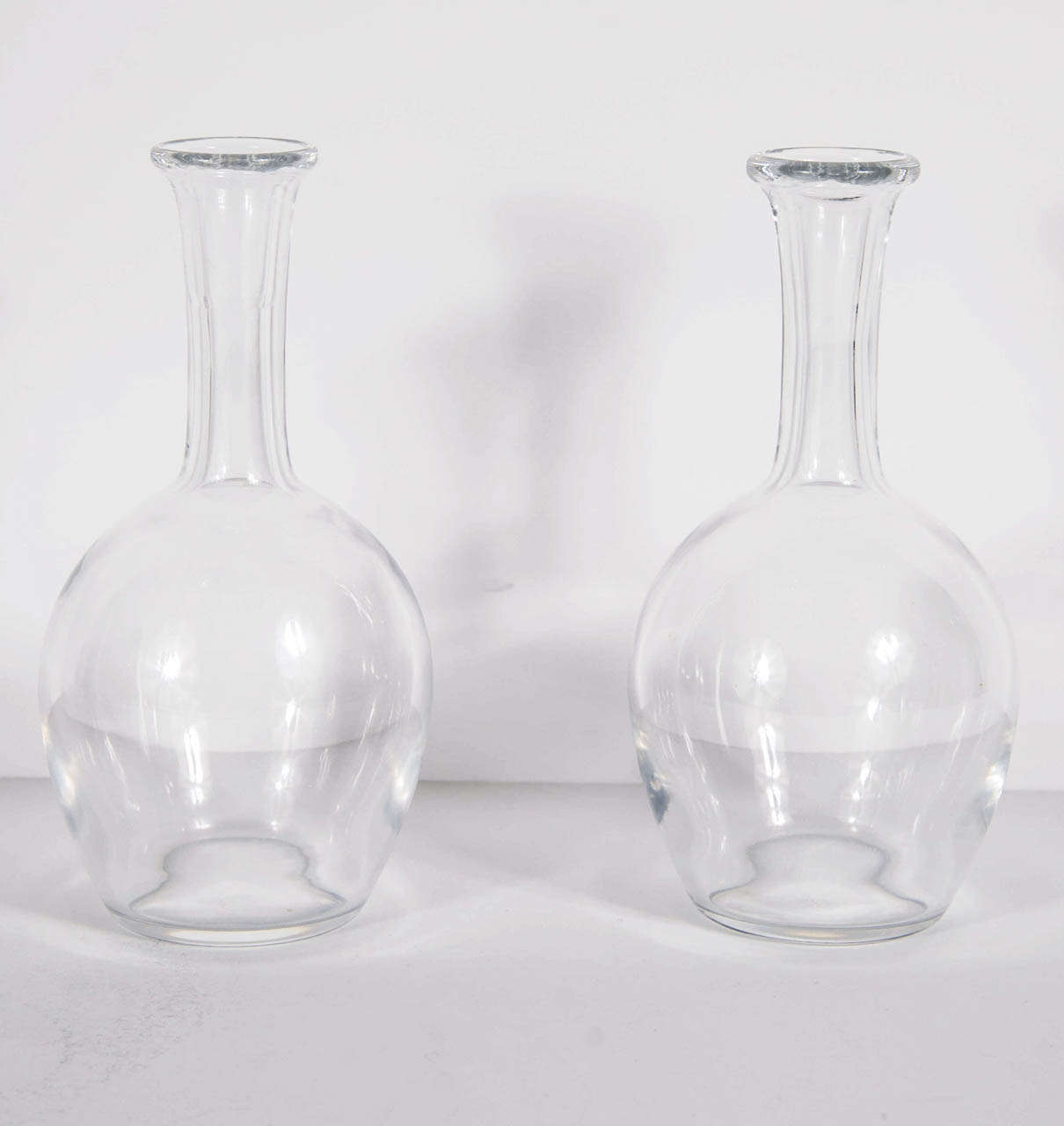 Exquisite Modernist Pair of Baccarat Crystal Bud Vases
