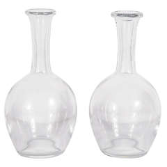 Vintage Exquisite Modernist Pair of Baccarat Crystal Bud Vases
