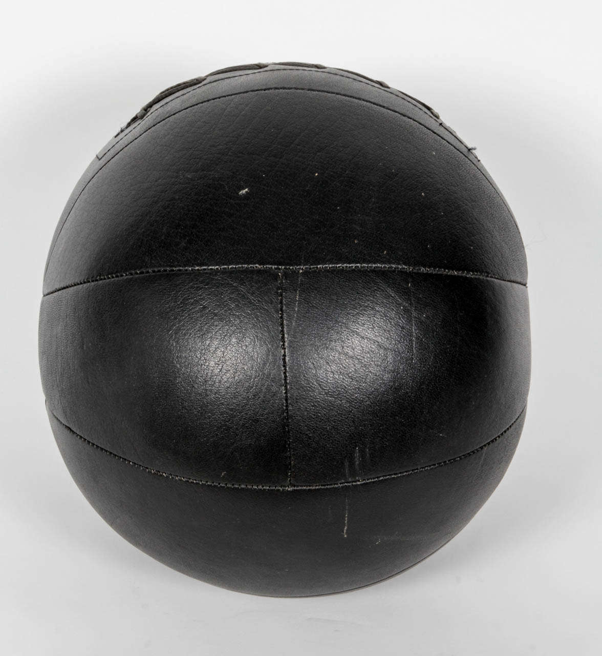 Mid-Century Modern Vintage Black Leather Medicine Ball by Everlast