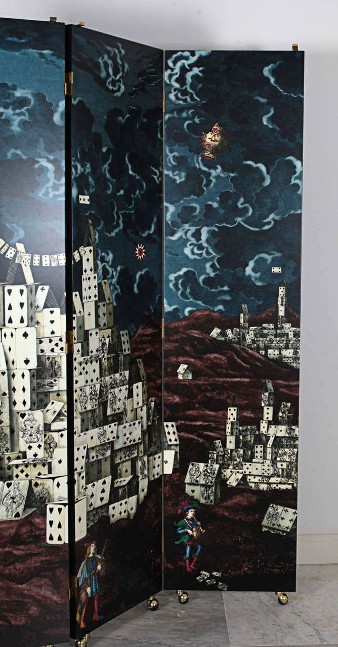 Piero Fornasetti City of Cards Folding Screen 1