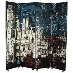 Piero Fornasetti City of Cards Folding Screen