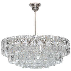 Large Rectangular Crystal Prism Chandelier by Kinkeldey