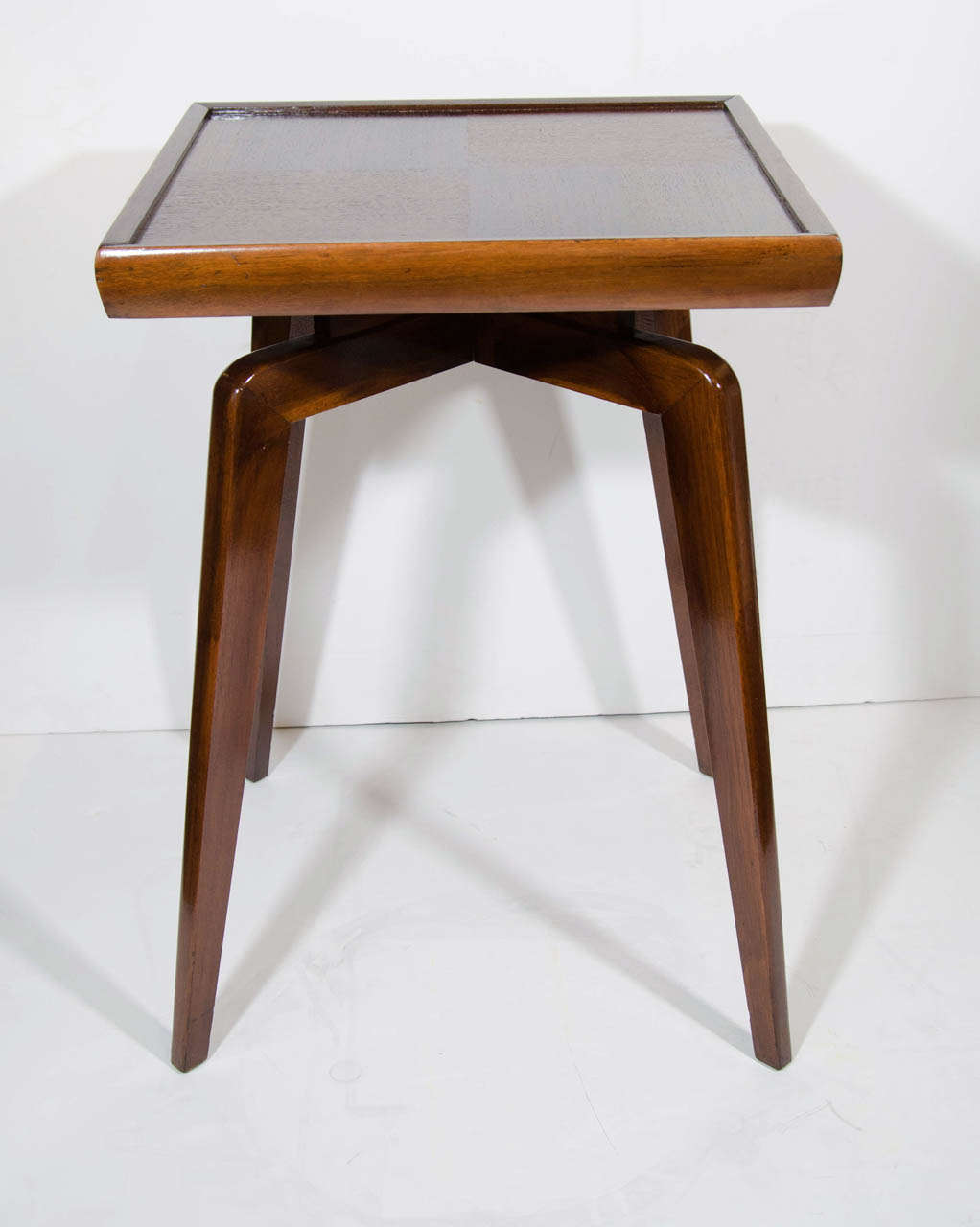 Mid-Century Modern Pair of Mid Century Modern Walnut Wood Side Tables with Spider Leg Design
