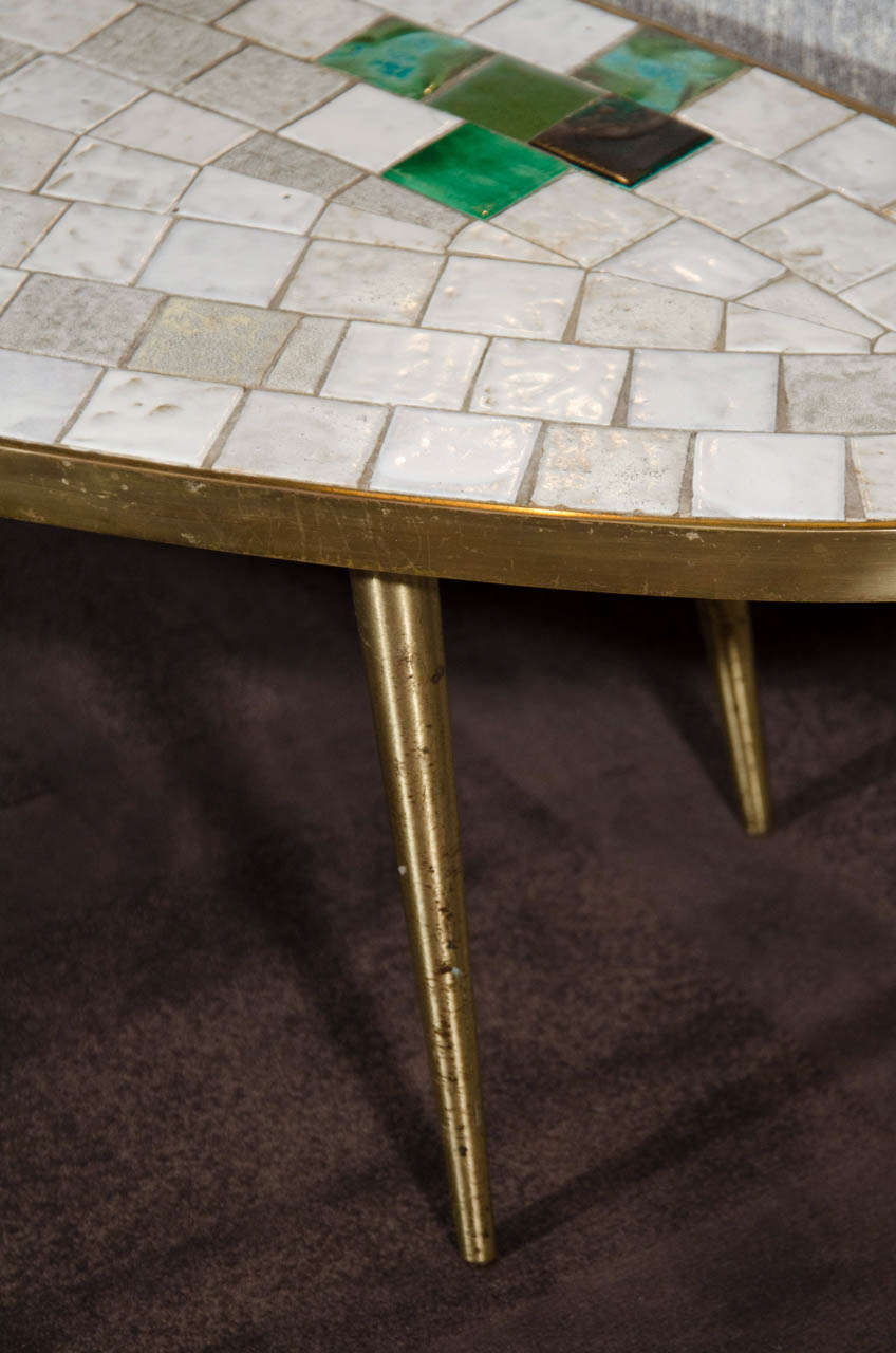 Mid-Century Modern Mid Century Modern Mosaic Top Cocktail Table Attributed to Mosaic House