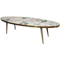 Mid Century Modern Mosaic Top Cocktail Table Attributed to Mosaic House