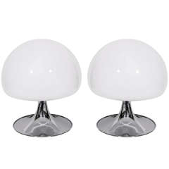 Pair of Ultra Modernist Table Lamps Designed by Goffredo Reggiani