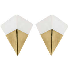 Pair of Skyscraper Style Sconces Designed by Kalmar
