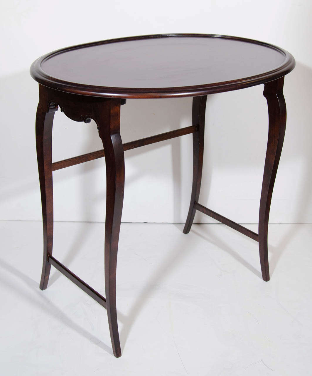 Elegant Set of Three Austrian Satin Walnut Wood Nesting Tables at 1stDibs