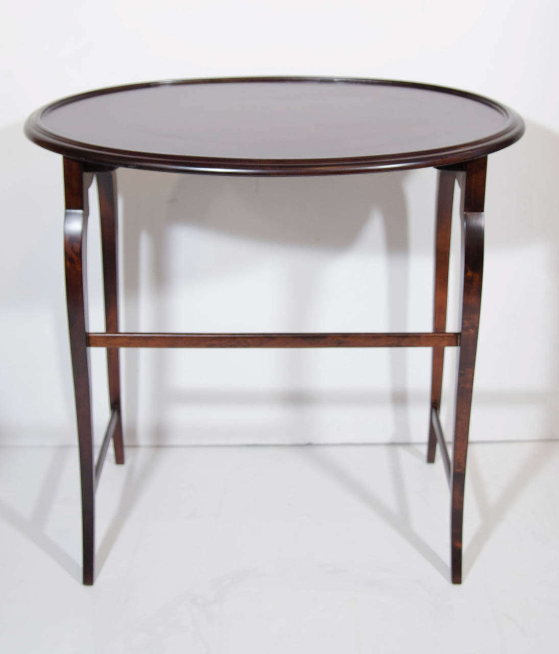 Elegant Set of Three Austrian Satin Walnut Wood Nesting Tables at 1stDibs