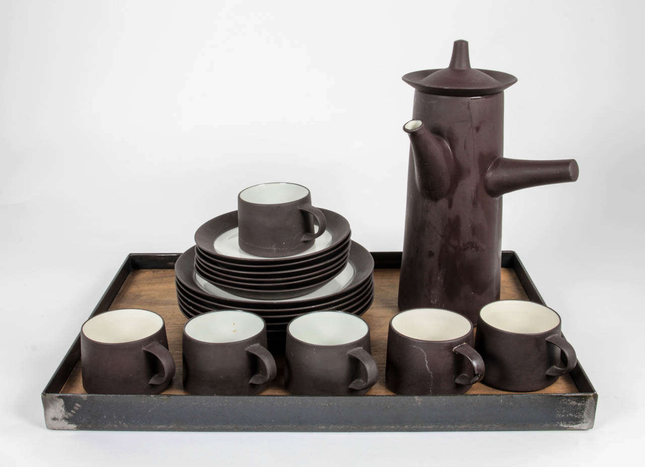 Vintage Dansk Pottery 
Style - Flamestone Brown
Consists of: 
(1) Tea Vessel 
(6) 9