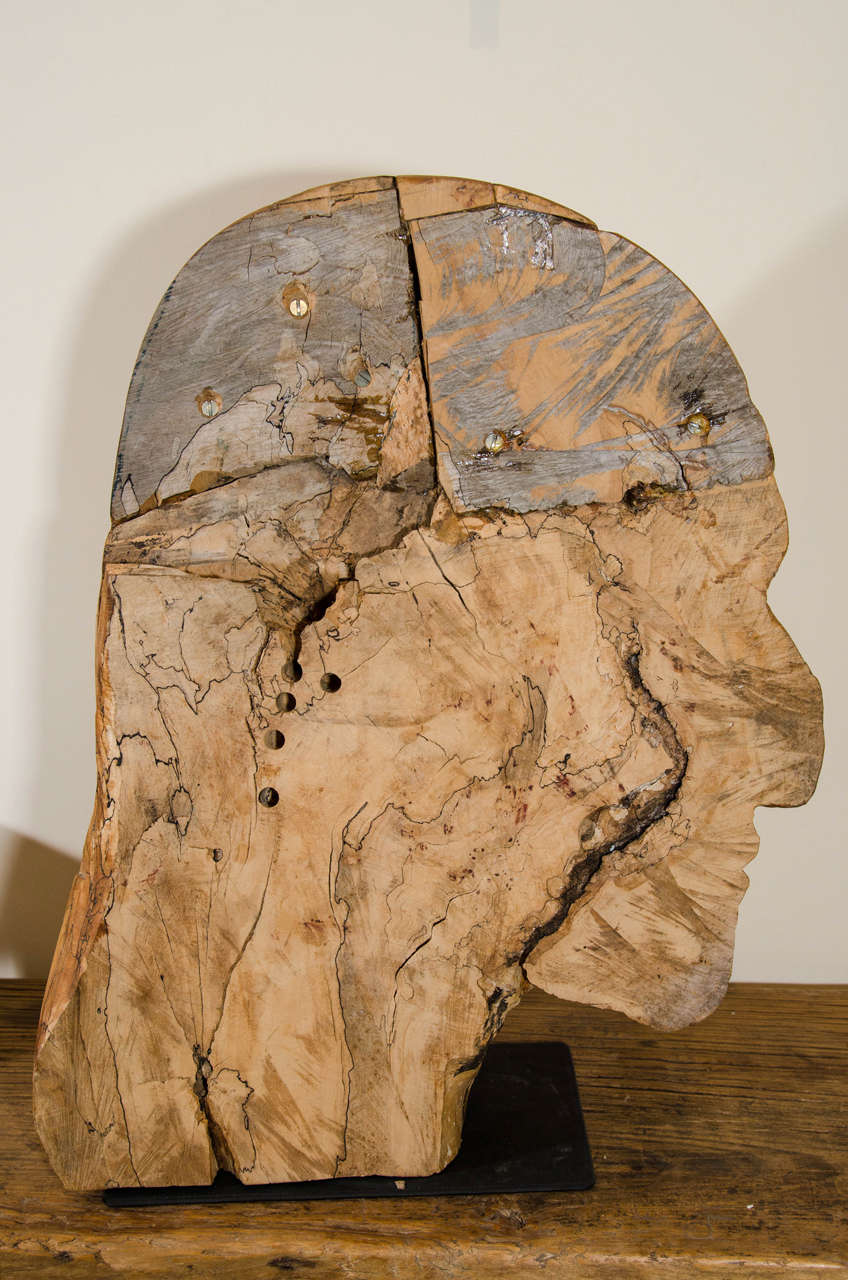 Massive Burl Wood Carved Profile For Sale 1