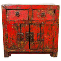 Antique Nicely Worn 19th Century Chinese Cabinet