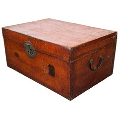 Antique Chinese Leather Trunk