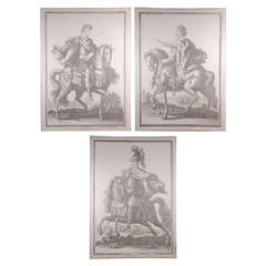 Vintage French theater props of Roman emperors newly framed to hang as art