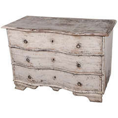 18th Century Swedish Rococo Painted Three-Drawer Chest 7