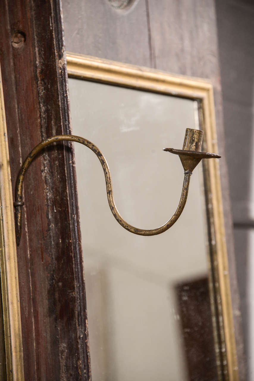 Mercury Glass 18th Century Italian Triptych Mirror or Three-Part Folding Mirror For Sale