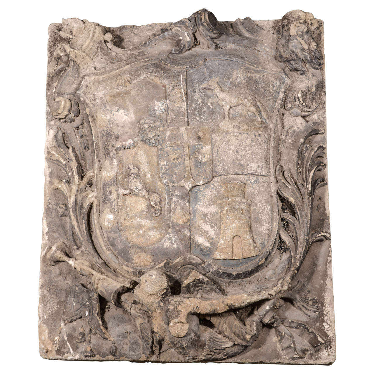 17th Century Italian or Spanish Crest Sculpture For Sale
