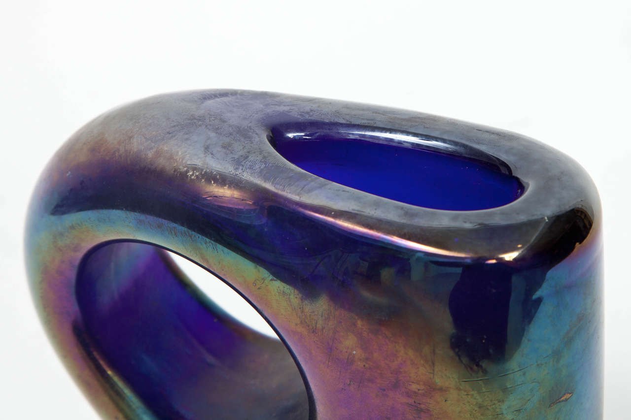 Organic Modern Anse Volante Art Glass Vase by Giorgio Ferro For Sale