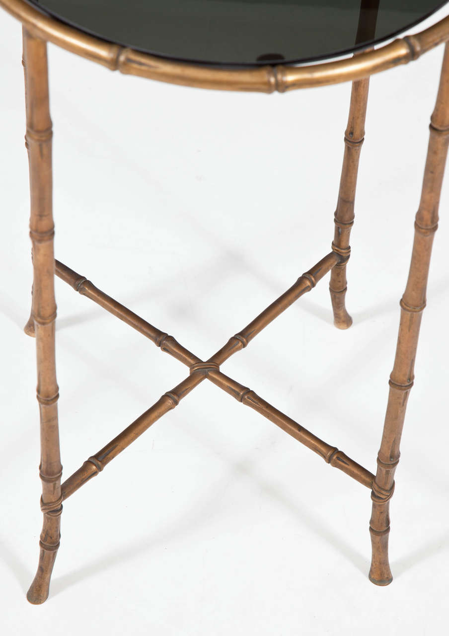 Mid-20th Century Bronze Faux Bamboo Table
