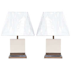 Pair of Resin and Bronze Lamps 10