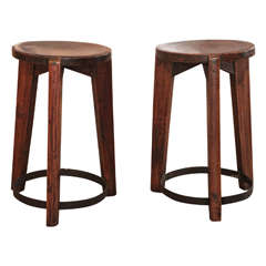 Pair of Pierre Jeanneret Stools, Chandigarh, India