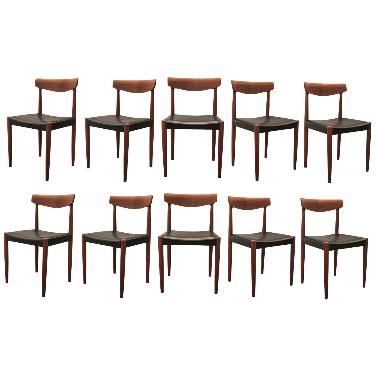Set of Ten Dining Chairs by Knud Faerch, Denmark, 1960