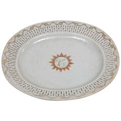 A Chinese Export Reticulated Edge Platter with Orange Peel Glaze, c. 1780