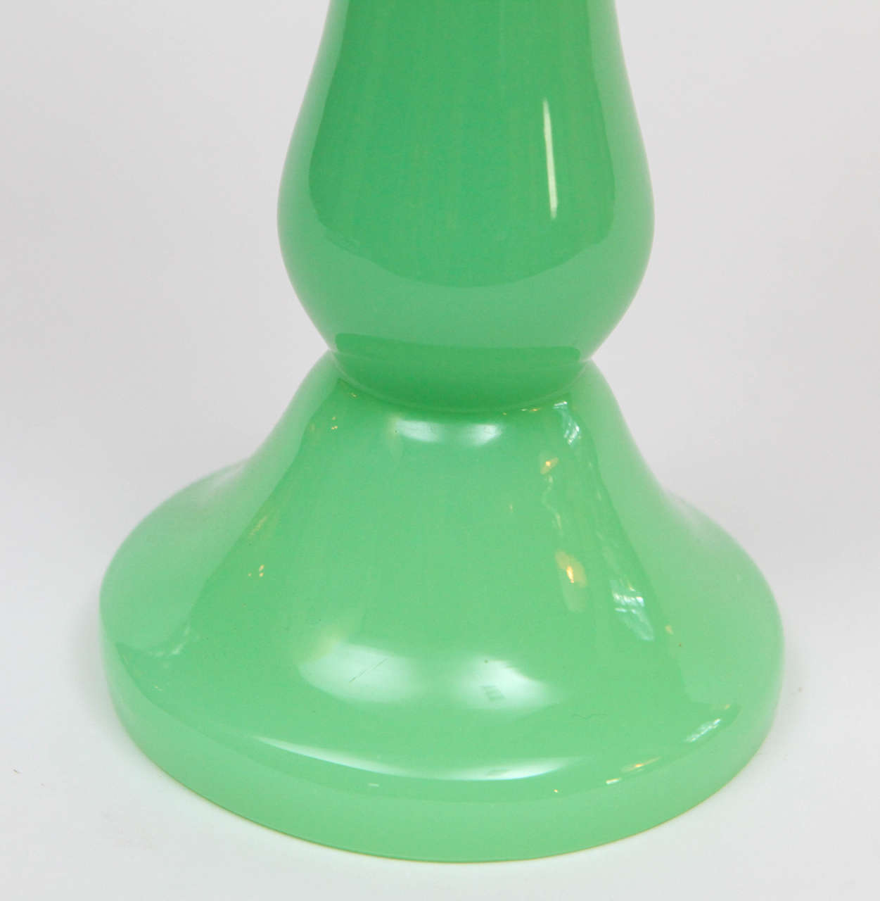 French Opaline Glass Large Green Goblet, circa 1880 In Excellent Condition In Los Angeles, CA