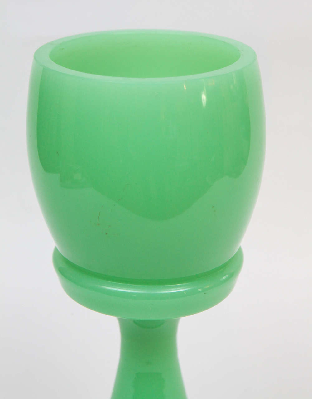 19th Century French Opaline Glass Large Green Goblet, circa 1880