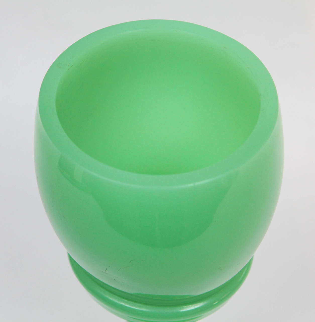 French Opaline Glass Large Green Goblet, circa 1880 1