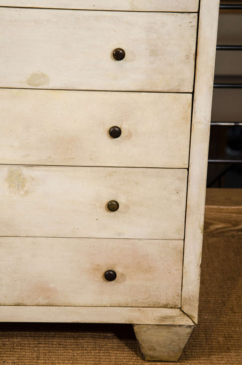 Art Deco A Period 1950s Jacques Adnet Style Vellum Chest of Drawers For Sale