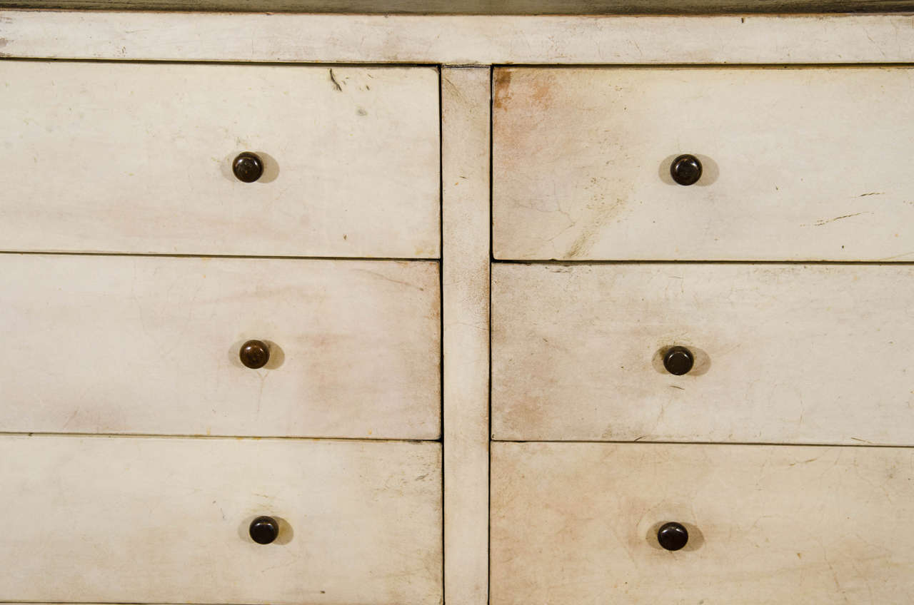 A Period 1950s Jacques Adnet Style Vellum Chest of Drawers In Excellent Condition For Sale In Long Island City, NY