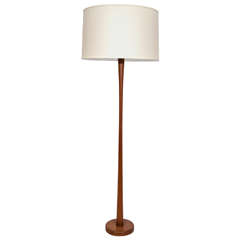 Tall Teak Danish Floor Lamp