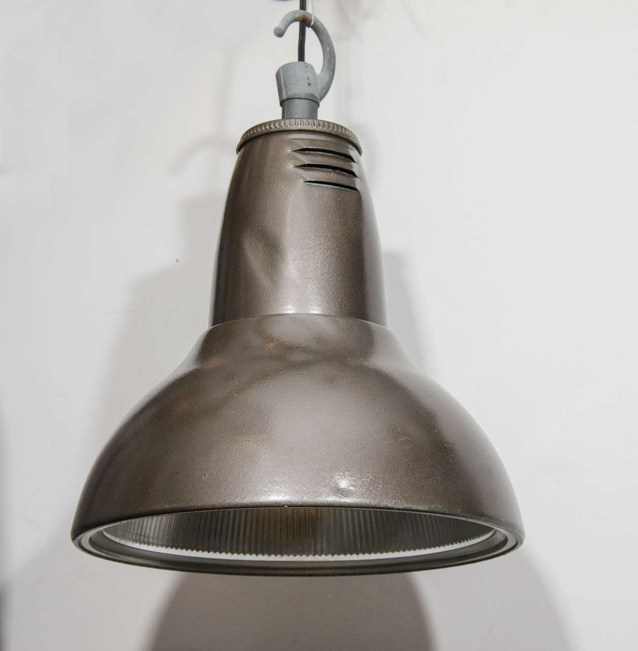 French industrial pendant lights, set of six.
