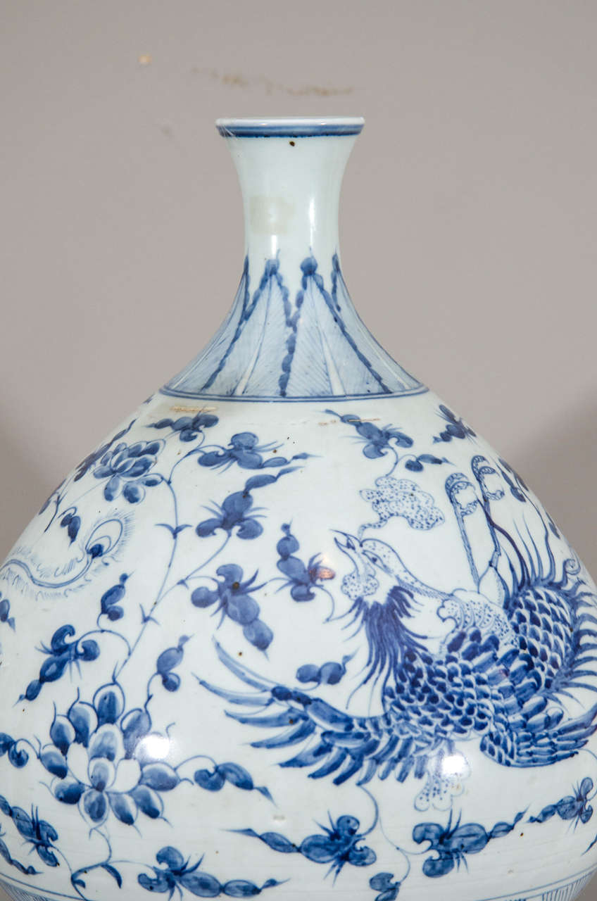 Qing Large Chinese Blue and White Porcelain Double Gourd Calabash Vase