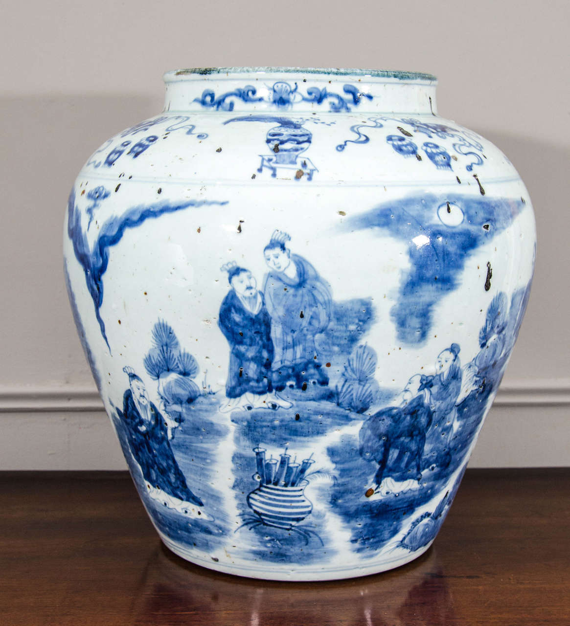 Blue and White Porcelain Vase For Sale at 1stdibs