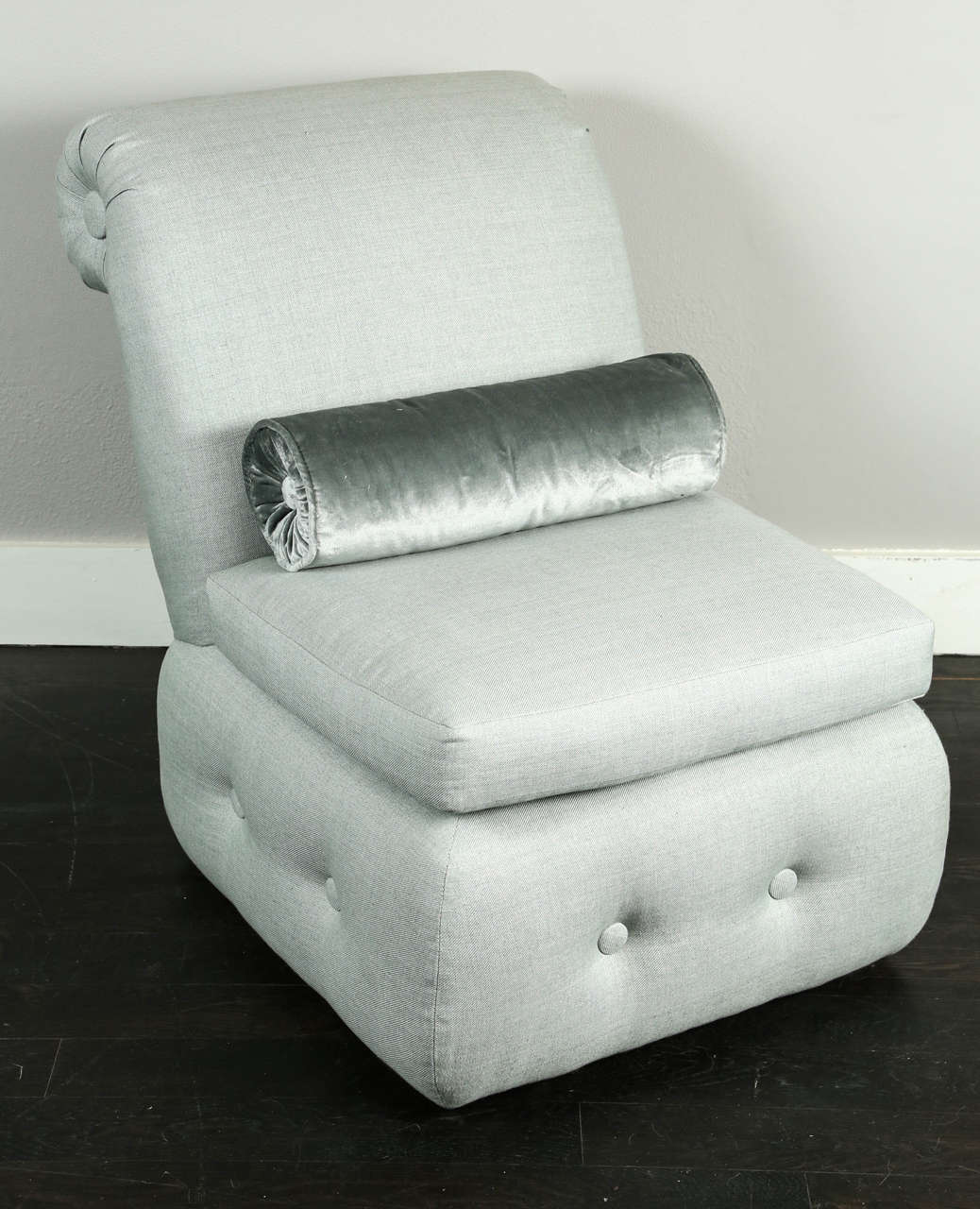 Other Pair of Slipper Chairs with Rolled Back and Tufted Base For Sale