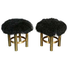 Pom Pom Hollywood Regency Ottomans Seat