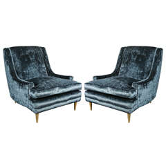 Sleek Lounge Chairs after Milo Baughman