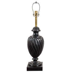 Striking Black Urn with Antiqued Hardware