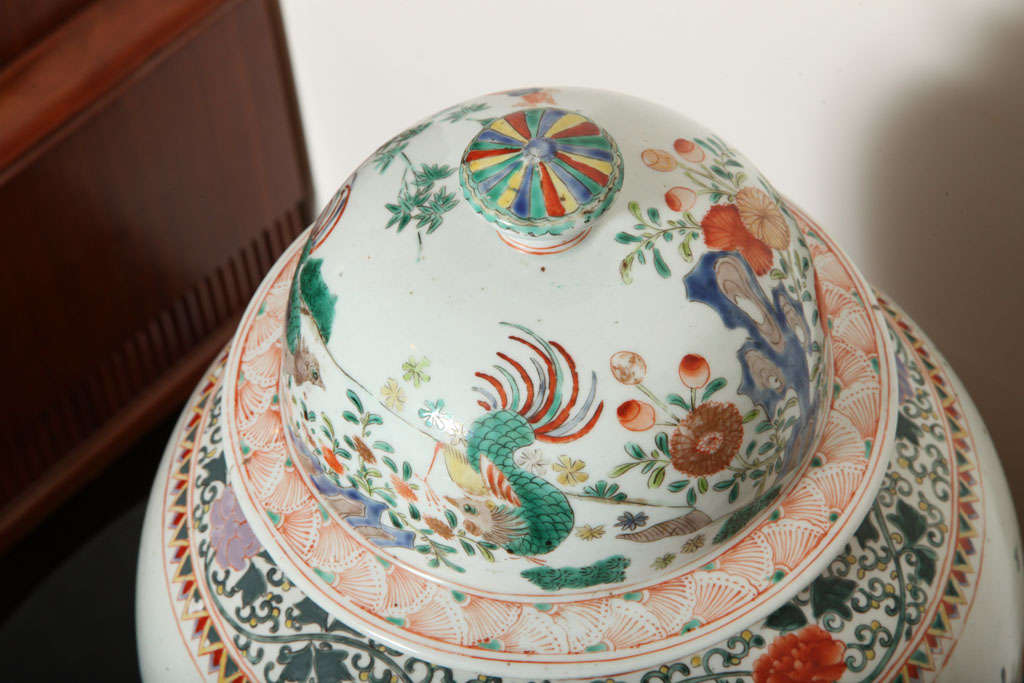 Large Chinese Export Hand Painted Polychrome Ginger Jar 5