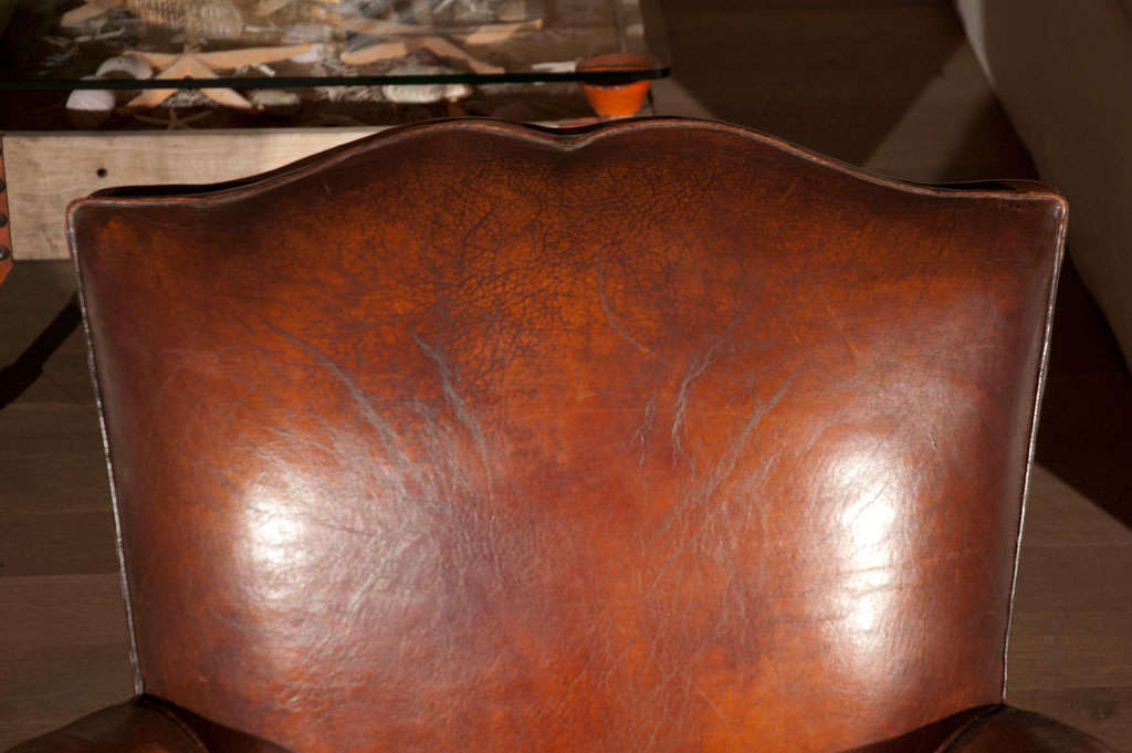 Gorgeous French Leather Club Chairs For Sale 1