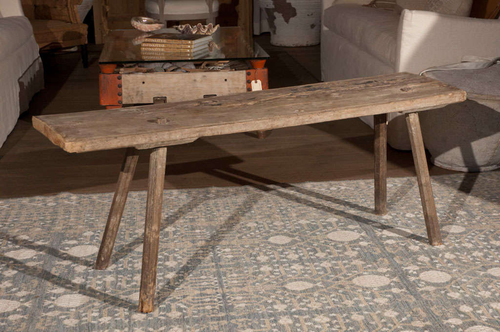 Rustic French Bench Console