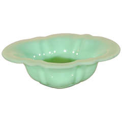 Shaped Green Peking Glass Bowl