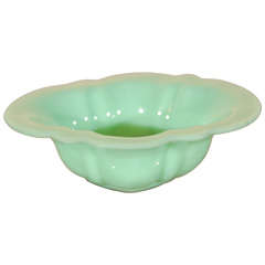 Shaped Green Peking Glass Bowl