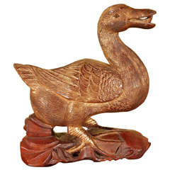 A Carved Chinese Figure of a Duck. c. 1850 A Carved Chinese Figure of a Duck. c. 1850