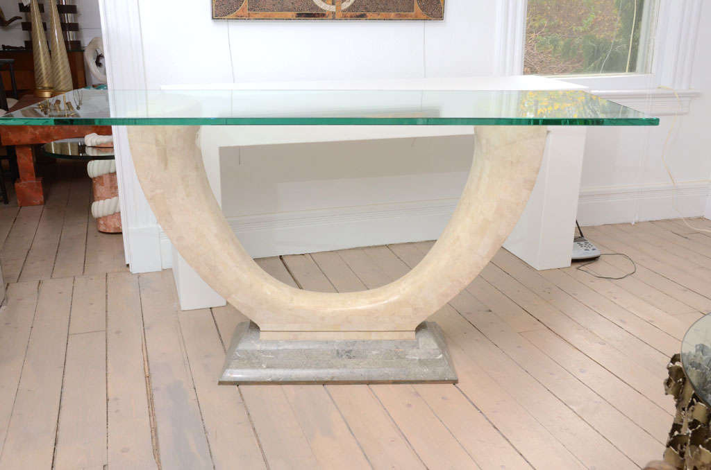 Tessellated Faux Stone Console