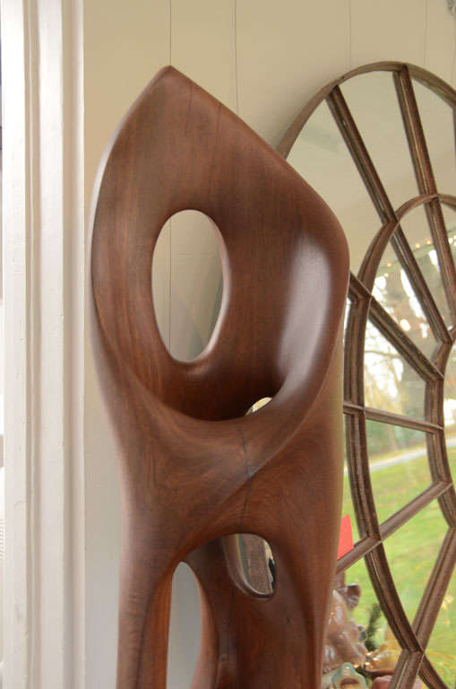 Free-form Hand Carved Wood Sculpture by E. Weber In Excellent Condition In Bridgehampton, NY