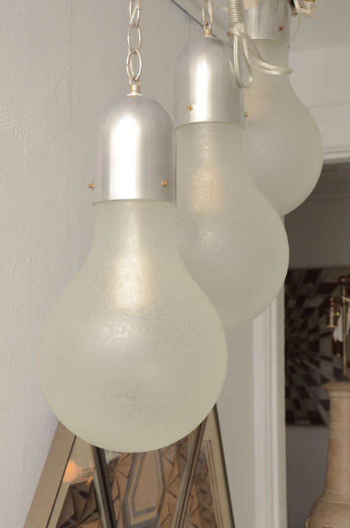Frosted Glass Light Bulb Form Ceiling Light Fixture For Sale at 1stdibs