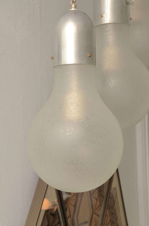 Frosted Glass Light Bulb Form Ceiling Light Fixture For Sale at 1stdibs